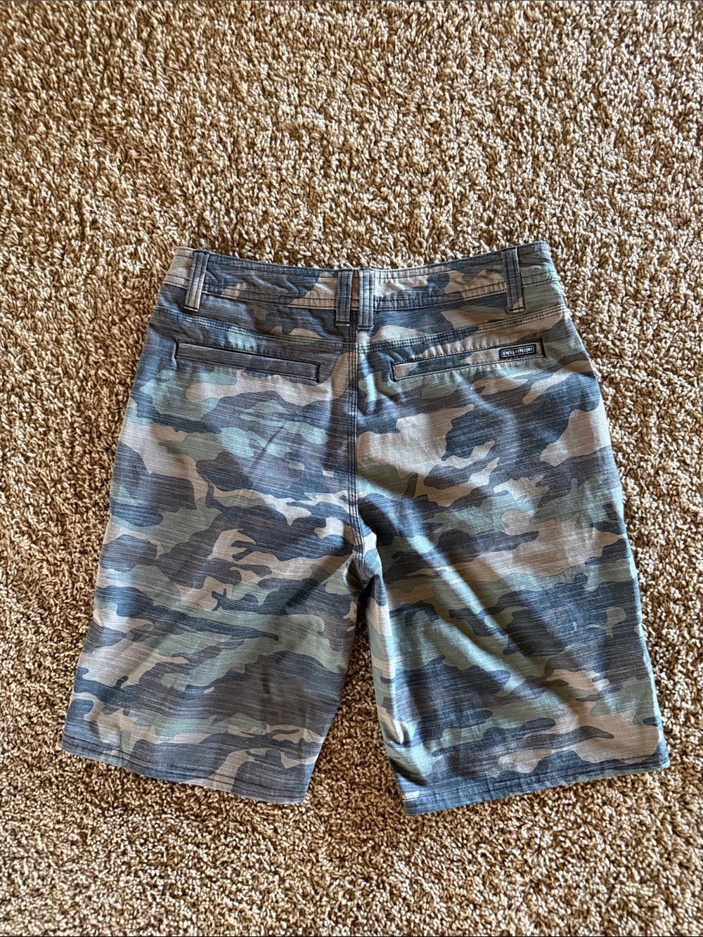 O'Neill Men's Camo Print Shorts in Green and Brown
